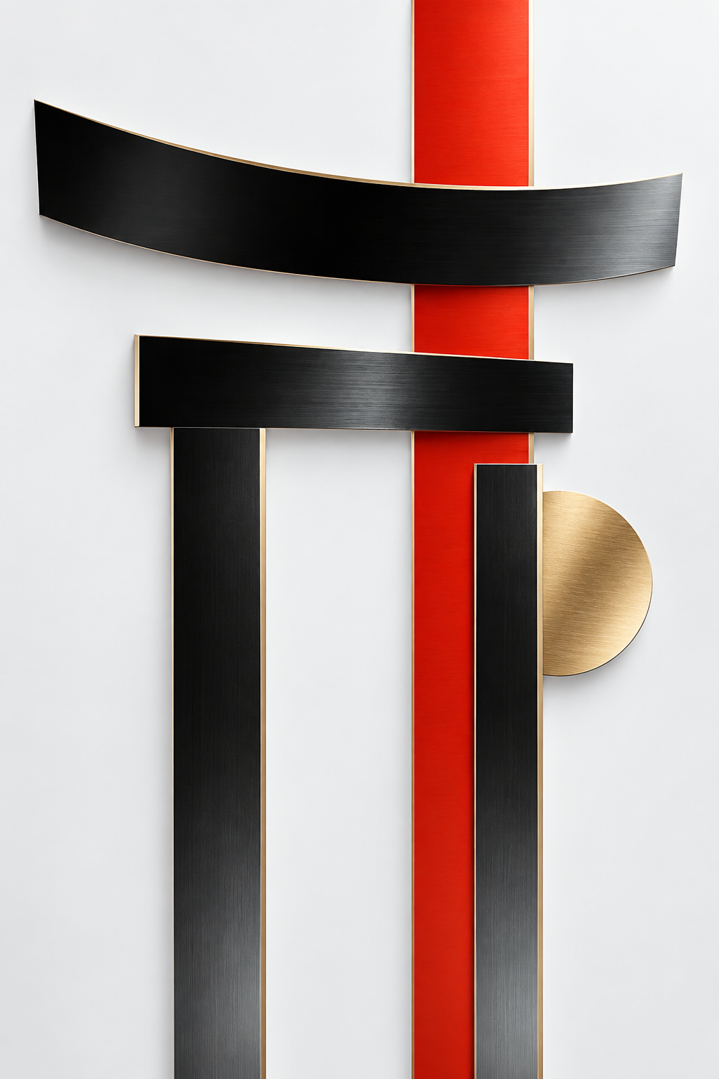 Torii als Grafik in Schwarz und Rot – Alu-Dibond Wandbild