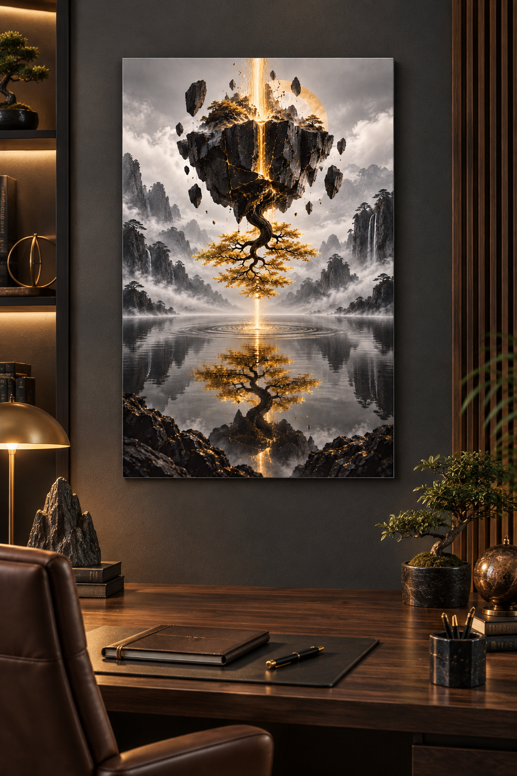 Baum unter der schwebenden Insel – Alu-Dibond Wandbild