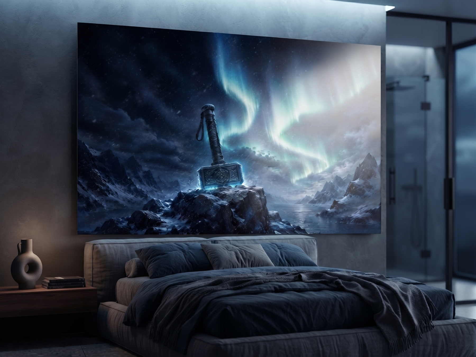 Mjölnir Thors Hammer | Nordisches Alu-Dibond Wandbild