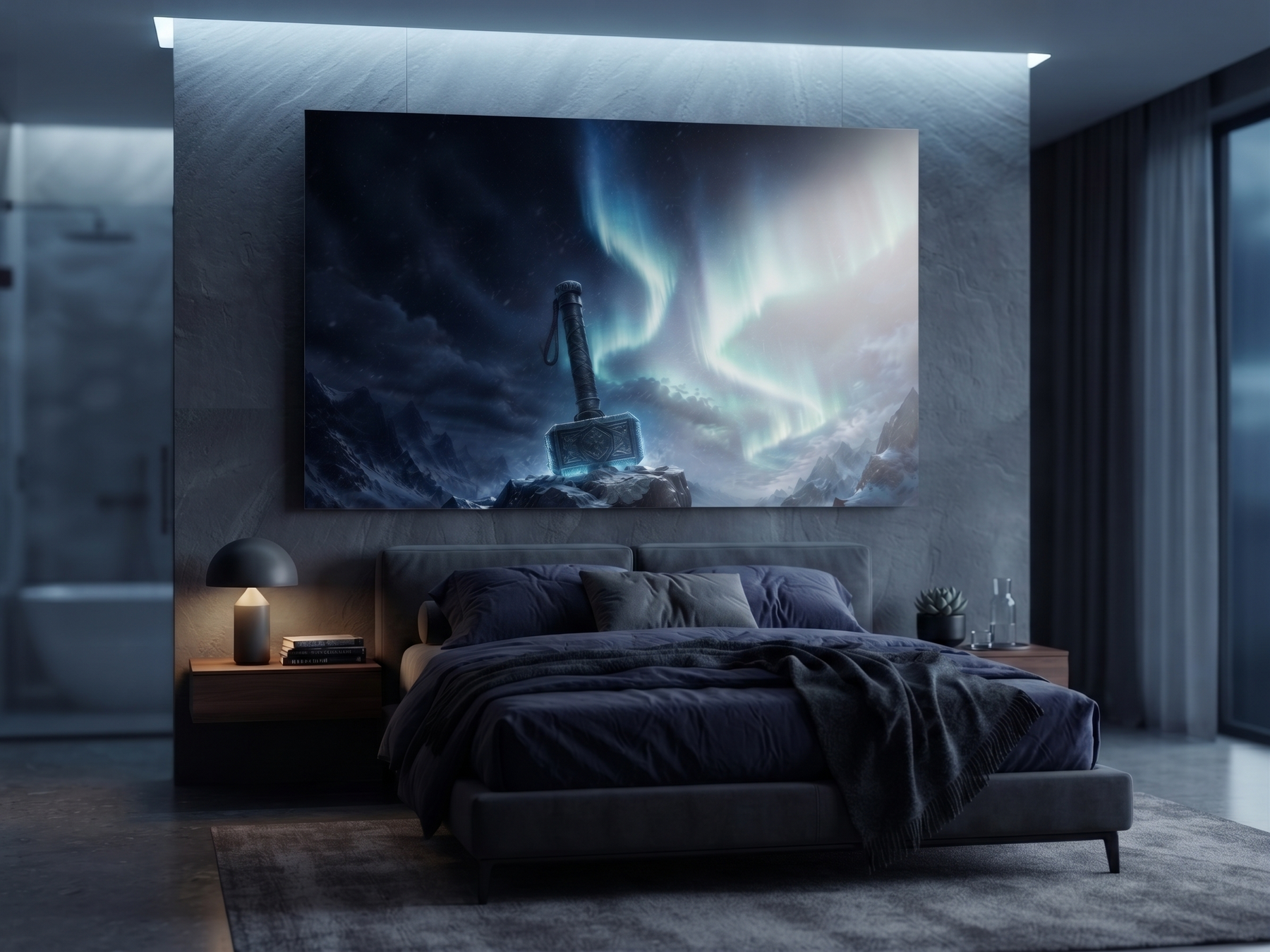 Mjölnir Thors Hammer | Nordisches Alu-Dibond Wandbild