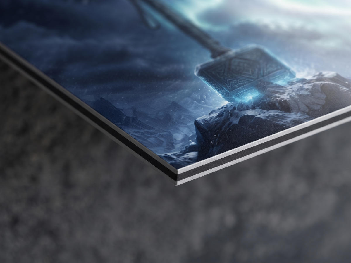 Mjölnir Thors Hammer | Nordisches Alu-Dibond Wandbild
